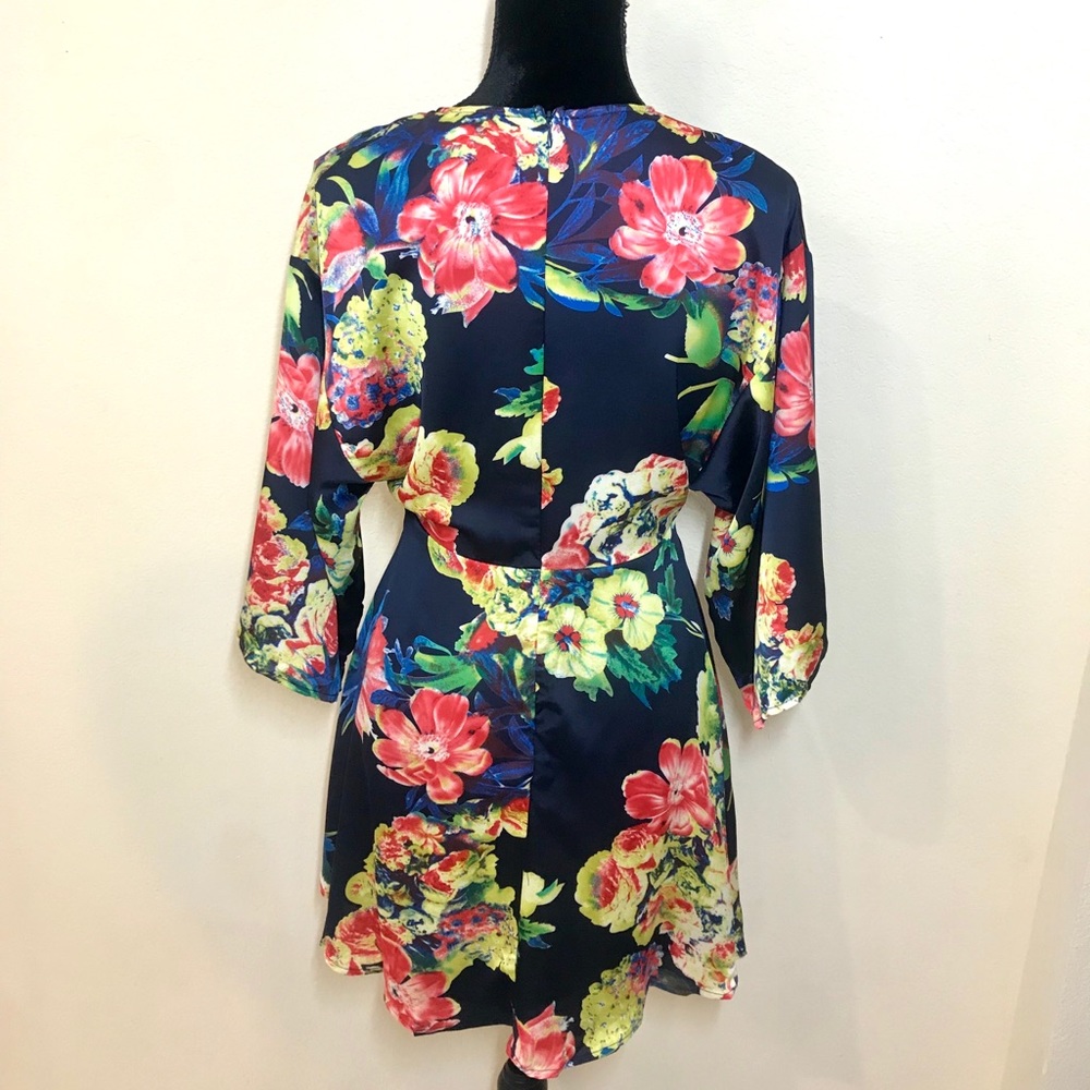 FLORAL SATIN DRESS - Picture 5 of 7